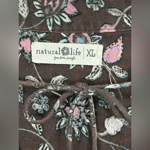 Natural Life Brown Pink Boho Tunic/Dress Top Sz XL - Picture 5 of 9